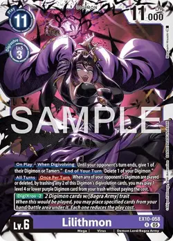 1x EX10-058 Lilithmon Sinister Order Digimon Card Game x1 - Image 1