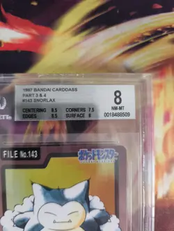 Pokemon Card Relaxo Snorlax Carddass 1997 Pocket Monster Japanese BGS Beckett 8 - Image 4