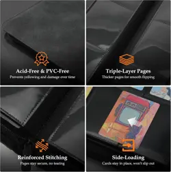 9 Pocket Trading Card Binder 360 Cards Side-Loading Zipper Album Pink Pokemon 🌸 - Image 4