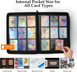 9 Pocket Trading Card Binder 360 Cards Side-Loading Zipper Album Pink Pokemon 🌸 - Image 5