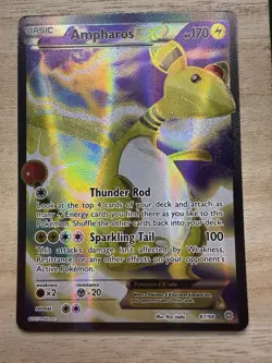 AMPHAROS EX Holo Ultra Rare Card 87/98 - Pokemon TCG - NM+ - Image 1