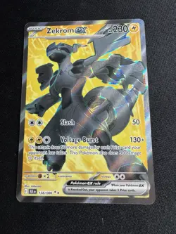 Pokemon Zekrom EX Full Art Holo Black Bolt Ultra Rare Card 158/086 NM Condition - Image 1