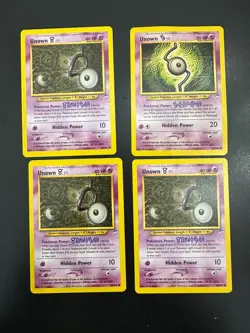 Neo Destiny / Discovery Unown TCG Pokemon Card Lot LP - 4 Cards - Image 1