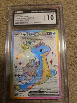 CGC 10 Gem Mint Lapras ex Ultra Rare Stellar Crown 158/142 Pokemon Card - Image 1
