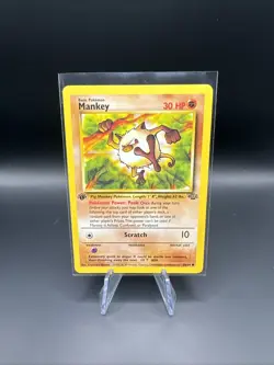 Pokemon TCG Mankey Jungle Card 1st Edition, Regular Common, #55/64 - Image 1