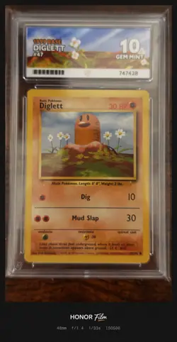 Ace Gem mint 10 1999 Base Set Diglett Pokemon Card 47/102 Low Pop Wotc Vintage - Image 1