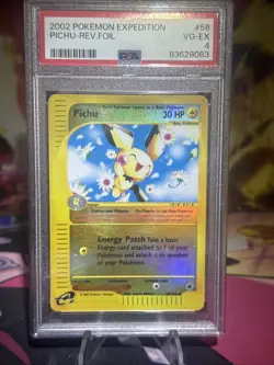 Pichu 58/165 REVERSE HOLO Expedition Base Set PSA 4 Pokemon Card - Image 1