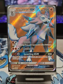 Pokemon TCG Lycanroc GX Full Art Ultra Rare Card Burning Shadows 136/147 Holo - Image 1