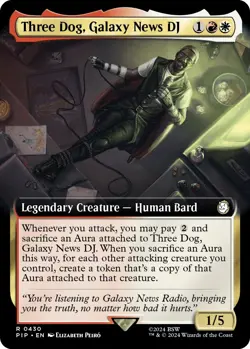 MTG Foil - Three Dog, Galaxy News DJ (Extended Art) - 430 / NM / English - Image 1