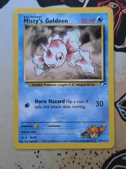 Pokemon TCG Misty’s Goldeen Gym Heroes Set 30/132 Unlimited Rare - Image 1