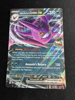 Pokemon TCG S&V Destined Rivals Team Rocket's Crobat EX 122/182 Double Rare N/M - Image 1