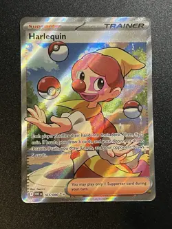 Harlequin 163/086 White Flare Ultra Rare Full Art Trainer Pokemon TCG NM/M - Image 1