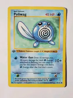 Pokemon 1st Edition Shadowless Base Set WOTC Poliwag 59/102 & Metapod 54/102 HP - Image 4