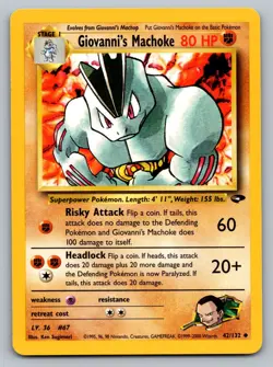 Pokemon TCG Gym Challenge Giovanni's Machoke 042/132 - Image 1