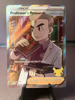 Pokemon TCG Professor's Research Full Art 024/025 Holo Rare Celebrations NM - Image 1