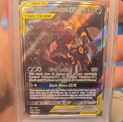 Pokemon TCG Umbreon and Darkrai GX #SM241 Sun And Moon Tag Team PSA 8 - Image 2