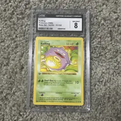 Pokemon 1999 1st Edition Shadowless Koffing CGC 8 NM/Mint - Image 1