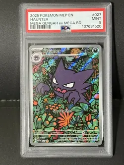 2025 PSA 9 Graded Pokemon Haunter 027 Mega Gengar EX Mega Battle Deck - Image 1
