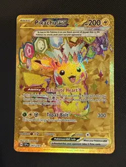 Pokemon TCG Pikachu EX Surging Sparks Holo Hyper Rare Gold 247/191 NM Condition - Image 1
