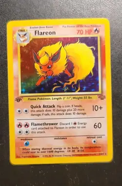 Pokemon TCG - Flareon - 3/64 - Holo 1st Edition - Jungle 1st Edition - Image 1