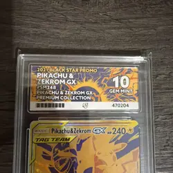 Pokemon TCG Pikachu & Zekrom GX Tag Team Sun & Moon SM248 ACE 10 GEM MINT - Image 2