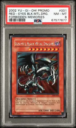 Red-Eyes Black Metal Dragon FMR-001 (Forbidden Memories) PSA 8 - Image 1
