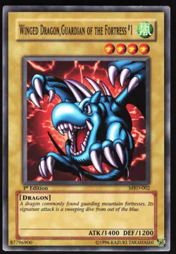 Yugioh! Winged Dragon, Guardian of the Fortress #1 MRD-002 VINTAGE 1st Ed NM - Image 1