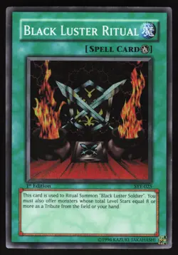 Yugioh! Black Luster Ritual SYE-025 Super Rare 1st Ed HP/DMG - Image 1