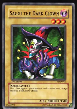 Yugioh! Saggi the Dark Clown MRD-066 VINTAGE 1st Ed NM/MINT - Image 1