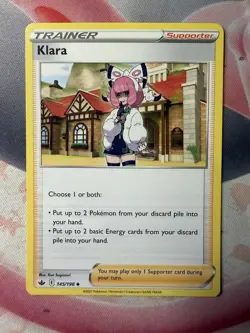 Klara Uncommon SWSH06: Chilling Reign 145/198 NM English Pokemon Card - Image 1