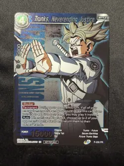 Dragon Ball Super Card Game Trunks, Neverending Justice Champ Pack P-235 NM - Image 1
