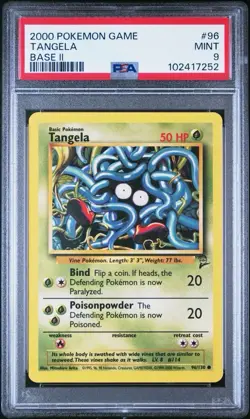 2000 Pokemon Base 2 # 96 Tangela PSA 9 Card MINT! Trusted Seller! Free Shipping! - Image 1