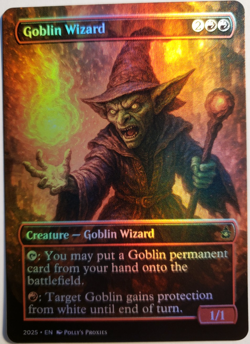 Goblin Wizard FOIL Proxy Playtest Card with Custom Fantasy Art Design - Image 3