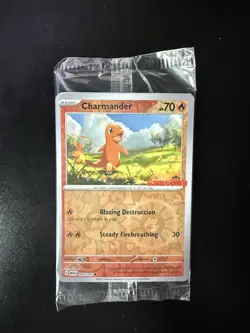 Pokemon TCG Charmander GameStop Exclusive Reverse Holo Promo Card 004/165 Sealed - Image 1