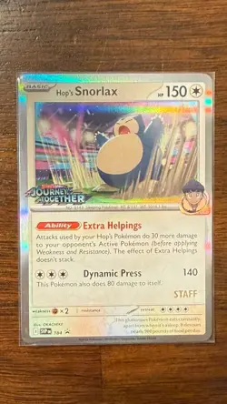 Hop's Snorlax - 184 (Prerelease) [Staff] 184 Sv: Scarlet & Violet Promo Cards... - Image 1