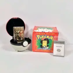 Togepi Pokemon Burger King 23k Gold Plated Trading Card In red Box used display - Image 1