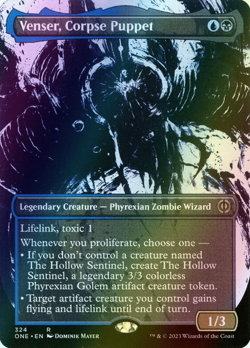 MTG Venser, Corpse Puppet Showcase Borderless Foil ** All Will Be One ** English - Image 1