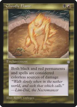 Ghostly Flame LP Ice Age Multicolor Enchantment Mtg Magic English Regular - Image 1