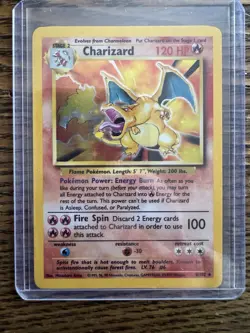 Pokemon TCG Charizard Base Set Holo Rare Card 4/102 Ungraded LP - Image 2