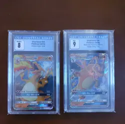 CGC Mint 9 & 8 Charizard GX Pokemon 9/68 & Promo Hidden Fates - Image 1
