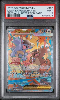 2025 Pokemon Mega Evolution Base #182 SIR Mega Kangaskhan ex PSA 9 Mint - Image 1
