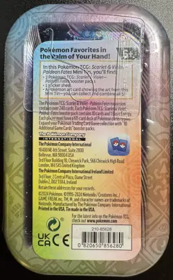 Pokemon Scarlet and Violet SV4.5 Paldean Fates Mini Tin (Tinkatink) - Image 2