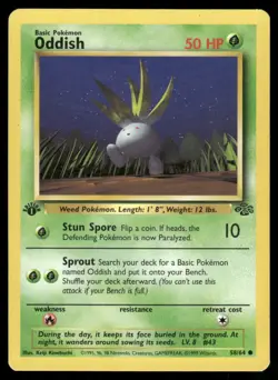 1999 Pokemon Jungle Oddish #58/64 1st Edition - Raw Ungraded - Image 1