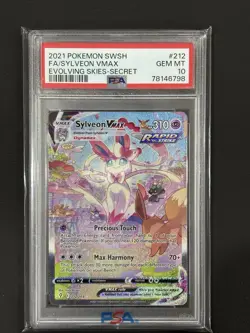 Pokemon 2021 SWSH FA Sylveon VMAX Evolving Skies Secret #212 PSA 10 - Image 1