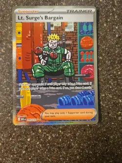 Lt. Surge's Bargain 185/132 Special Illustration Rare Mega Evolution Pokemon TCG - Image 1