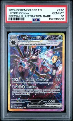 Pokemon TCG Hydreigon EX Surging Sparks SAR 240/191 Sir PSA 10 - Image 1