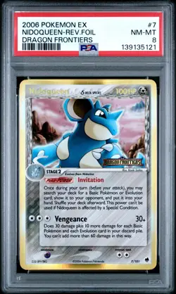 2006 Pokemon EX Dragon Frontiers Nidoqueen-Reverse Holo Foil #7 PSA NM-MT 8 - Image 3