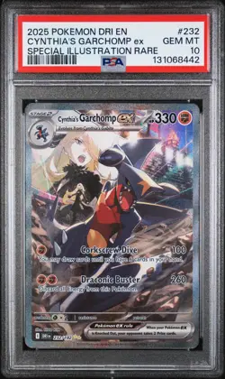 2025 POKEMON DRI EN-DESTINED RIVALS #232 CYNTHIA'S GARCHOMP EX PSA 10 - Image 1
