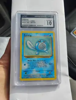 1999 POKEMON POLIWAG BASE SET 59/102 CGC GRADED GEM MINT 10 ENGLISH VINTAGE - Image 1