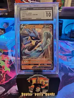 Lucario V Pokemon 078/189 English 2022 Astral Radiance Holo CGC GEM MINT 10 - Image 1
